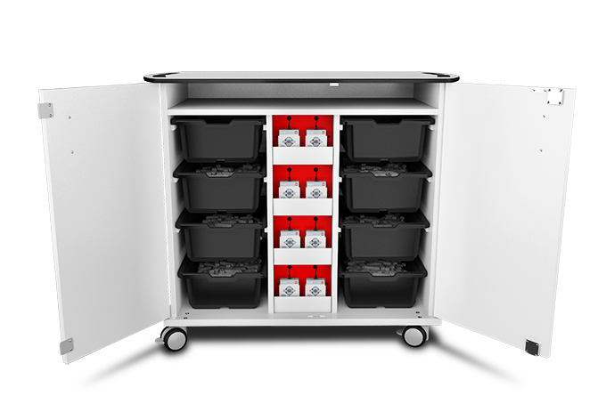 Zioxi 8 Tray Charging &amp; Storage Mobile Trolley - For 8 Core Sets